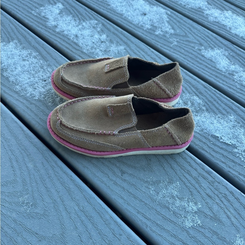 Girls Ariat Youth 13 Brown Suede Slip On Cruiser Shoes